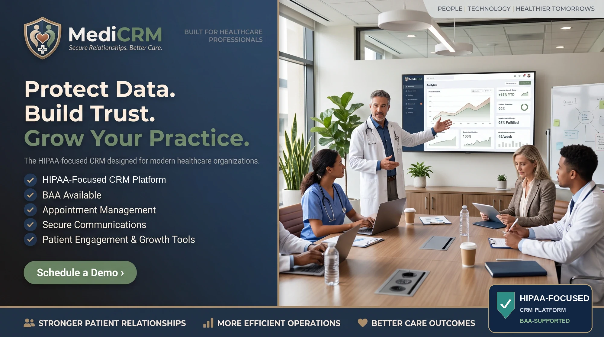 MediCRM — Protect Data. Build Trust. Grow Your Practice.